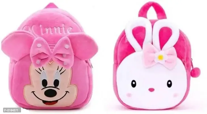 KIDS School BAG Combo Bag for KIDS (KONGGI RABBIT AND Pink Minnie Pack of 2)