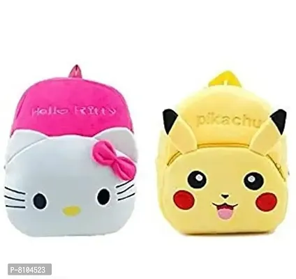 KIDS School BAG Combo Bag for KIDS (Hello Kitty And Pikachu Pack of 2)-thumb0
