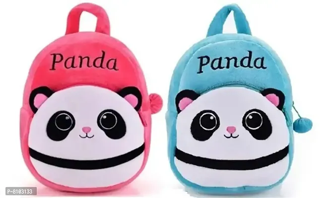 Kids School Bag Combo Bag For Kids Blue Panda And Pink Panda Pack Of 2-thumb0