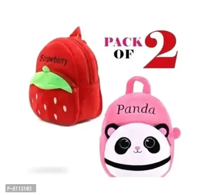 Pack Of-2,Kids School Bag Soft Plush Backpack Cartoon Bags Combo Mini Travel Bag for for Girls Boys Toddler Baby.-thumb0