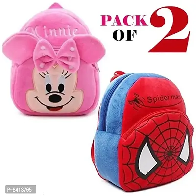 Kids School Bag Soft Plush Backpacks Pack of 2 Carto