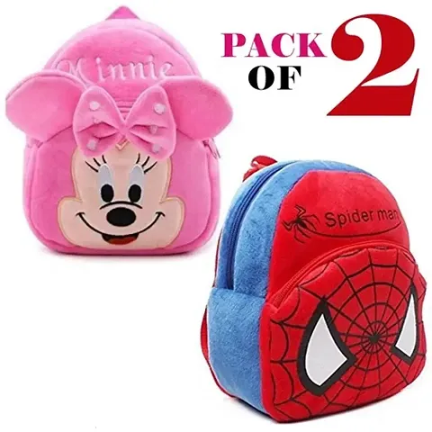 Kids School Bag Soft Plush Backpacks Pack of 2