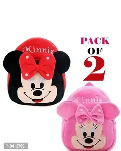 Kids School Bag Soft Plush Backpacks Pack Of 2 Carto-thumb0