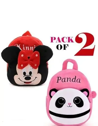 Kids School Bag Soft Plush Backpacks Pack of 2