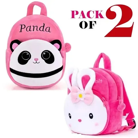 Kids School Bag Soft Plush Backpacks Pack of 2