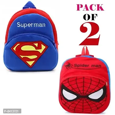 Kids School Bag Soft Plush Backpacks Pack of 2 Carto
