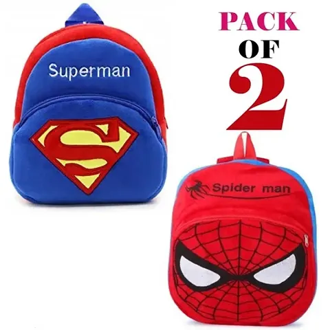 Kids School Bag Soft Plush Backpacks Pack of 2