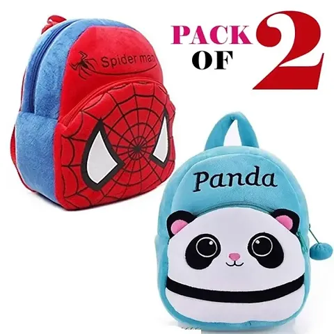 Kids School Bag Soft Plush Backpacks Pack of 2