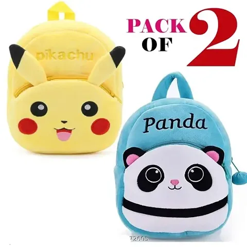 Kids School Bag Soft Plush Backpacks Pack of 2 Carto