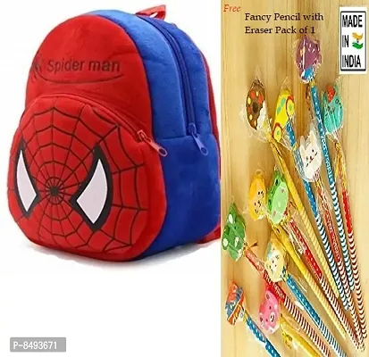 Cute Cartoon Pre-Nursery Kids School Bag Pack Of 1 With Fancy Rubber Eraser Pencil