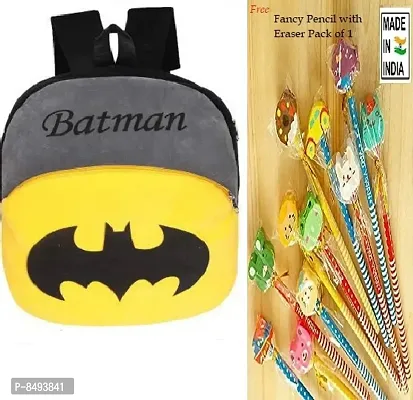 Cute Cartoon Pre-Nursery Kids School Bag Pack Of 1 With Fancy Rubber Eraser Pencil-thumb0