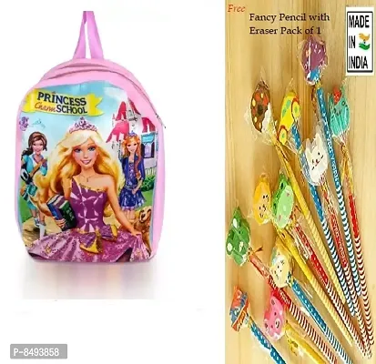 Cute Cartoon Pre-Nursery Kids School Bag Pack Of 1 With Fancy Rubber Eraser Pencil