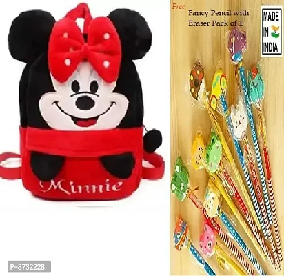 Cute Cartoon Pre-Nursery Kids School Bag Pack Of 1 With Fancy Rubber Eraser And Pencil Pack Of 1-thumb0