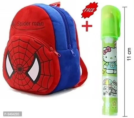 Kids Backpack Spiderman Bag Plush Animal Cartoon Mini Travel Bag for Baby Girl /Boy 1-6 Years with Stacking Eraser-thumb0