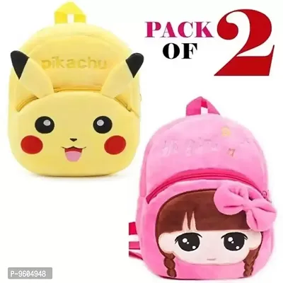 Cute Cartoon Pre-Nursery Kids School Bag Pack Of 2 PIKACHU  HI-GIRL