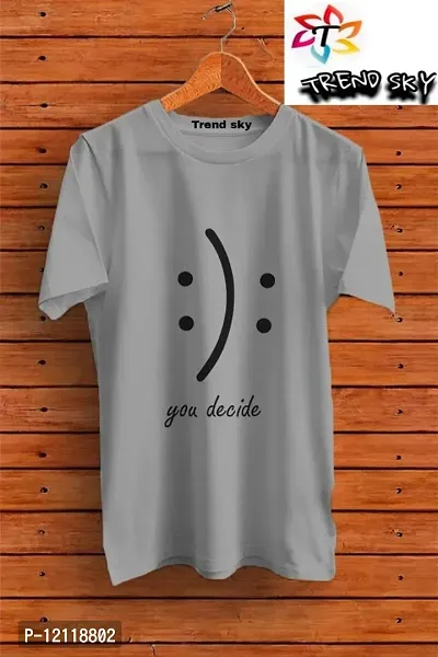 Short Sleeves Printed T-shirts Grey-thumb0