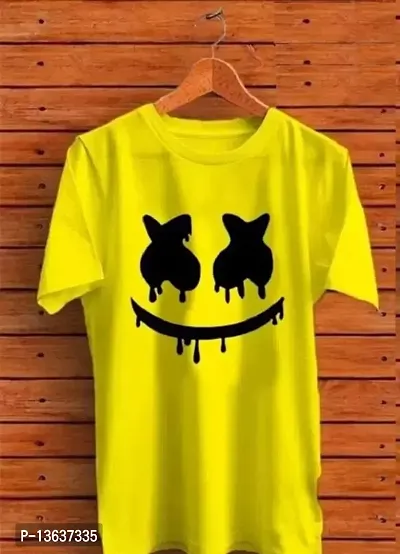 Pack of 2 Men Printed Round Neck Yellow T-Shirt-thumb4