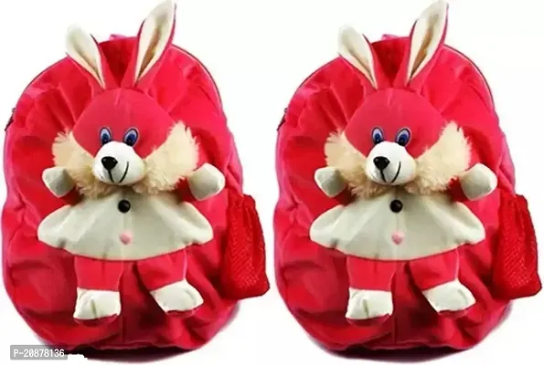 Half body Rabbit Bag Soft Material School Bag For Kids Plush Backpack Cartoon Toy | Children's Gifts Boy/Girl/Baby/School Bag For Kids(Age 2 to 6 Year) Suitable For Nursery, NKG Students Pack of 2-thumb0