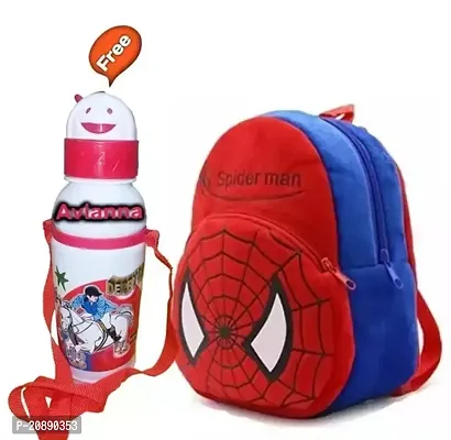 Spider-Man Bag With Free Water Bottle Bagpacks Kids Bag Nursery Picnic Carry Plush Bags School Bags for Kid Girl and Boy