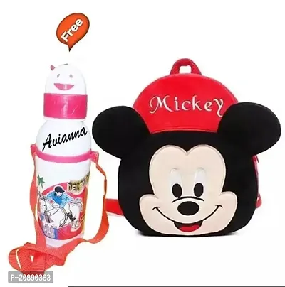 Mickey Bag With Free Water Bottle Bagpacks Kids Bag Nursery Picnic Carry Plush Bags School Bags for Kid Girl and Boy-thumb0
