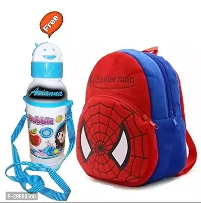 Spider man Bag With Free Water Bottle Bagpacks Kids Bag Nursery Picnic Carry Plush Bags School Bags for Kid Girl and Boy