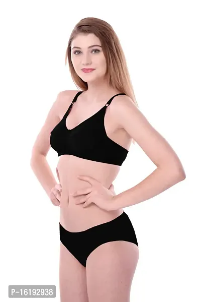 Stylish Black  Bra  Panty Set For Women-thumb2