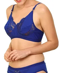 Stylish Cotton Self Pattern Bra And Panty Set For Women- Pack Of 2-thumb4