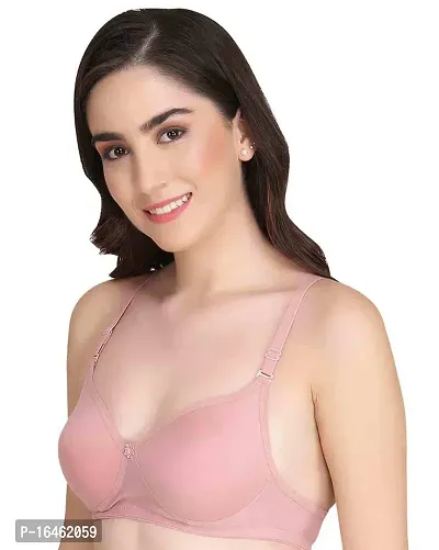 Stylish Pink Cotton Solid Bras For Women-thumb3