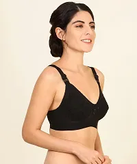 Stylish Black Cotton Solid Bras For Women-thumb1