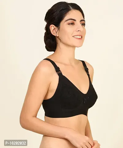 Stylish Black Cotton Solid Bras For Women-thumb2