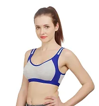 Stylish Blue Cotton Solid Bras For Women-thumb1