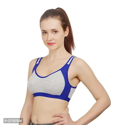 Stylish Blue Cotton Solid Bras For Women-thumb2