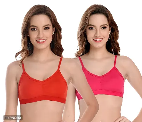 Stylish Cotton Solid Bras For Women- Pack Of 2-thumb0