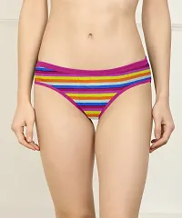 Stylish Multicoloured Cotton Blend  Briefs For Women Pack Of 6-thumb1