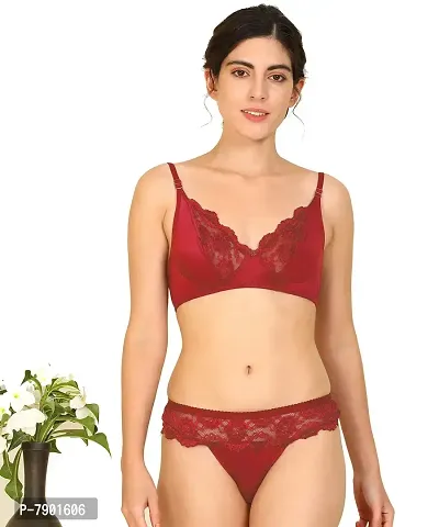 Buy Fashion Comfortz Women Net Bra Panty Set for Lingerie Set ( Pack of 1 )  ( Color : Red ) ( Pattern : Floral Print ) ( Size : 34 ) ( SKU : Set  Cate_Red ) Online In India At Discounted Prices