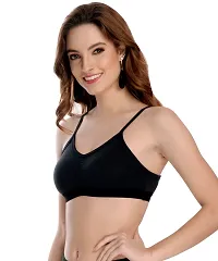 Stylish Black Cotton Solid Bras For Women-thumb2