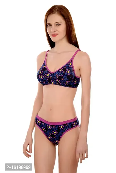 Stylish Purple  Bra  Panty Set For Women-thumb3