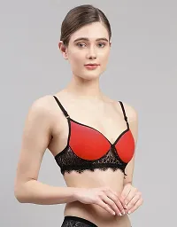 Stylish Women Red Cotton Bra Panty Set - Pack of 1-thumb2