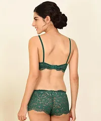 PIBU-Women's Net Bra Panty Set for Women Lingerie Set Sexy Honeymoon Undergarments ( Color : Green )( Pack of 1 )( Size :36) Model No : Net SSet-thumb3