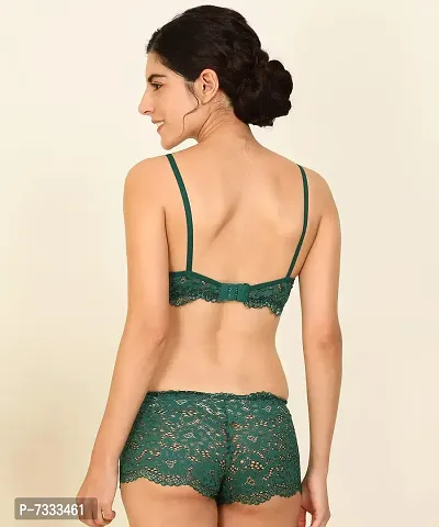 PIBU-Women's Net Bra Panty Set for Women Lingerie Set Sexy Honeymoon Undergarments ( Color : Green )( Pack of 1 )( Size :36) Model No : Net SSet-thumb4