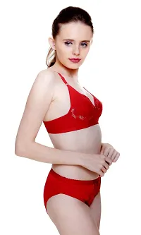 Fashion Comfortz 100% Silk Cotton Lingerie Sets Orange,Red-thumb1