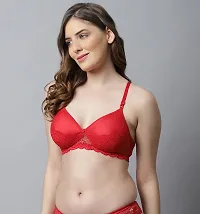 Stylish Women Red, Gold Cotton Bra Panty Set - Pack of 2-thumb2