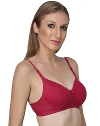 Stylish Red,Pink Cotton Solid Bras For Women Pack Of 2-thumb1