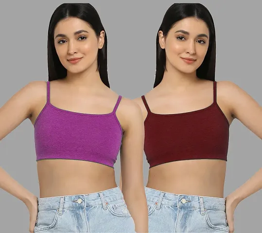 Stylish Fancy Designer Solid Non Padded Bras For Women Pack Of 2