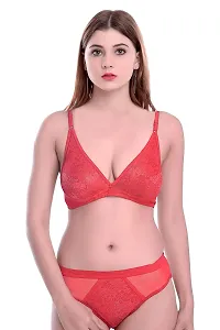 PIBU-Women's Cotton Bra Panty Set for Women Lingerie Set Sexy Honeymoon Undergarments ( Color : Red )( Pack of 1 )( Size :36) Model No : Safal et-thumb4