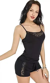 Women Red,Black Designed Babydoll Sexy Lingerie Set Honeymoon Nighty Anniversary Night Dress-thumb4