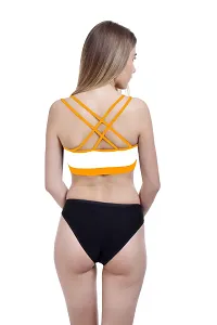 Stylish Yellow  Bra  Panty Set For Women-thumb3