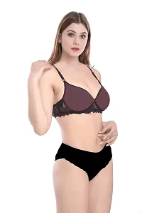 PIBU-Women's Cotton Bra Panty Set for Women Lingerie Set Sexy Honeymoon Undergarments (Color : Maroon)(Pack of 1)(Size :30) Model No : LPD Set-thumb1