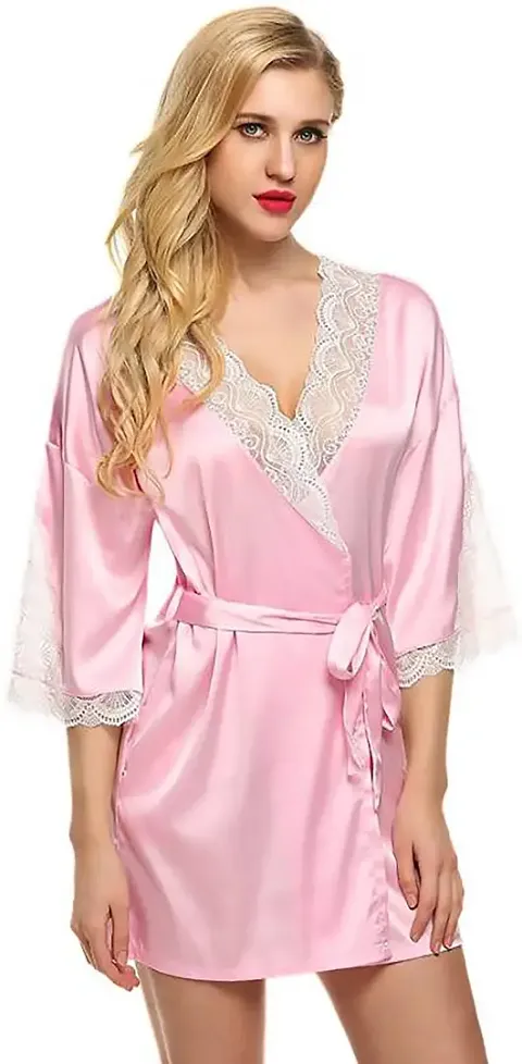 Buy LOODY'S Satin Nighty 3 Pc Set Robe/Bra/Panty Night Wear for