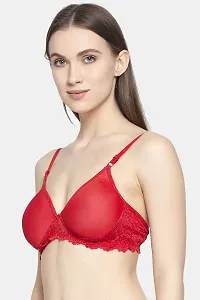 Stylish Red Cotton Solid Bras For Women-thumb2